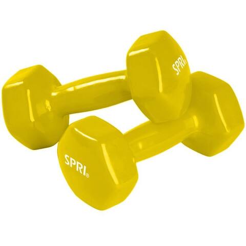 Spri db-12 spri deluxe vinyl dumbbells 12lb pair fuschia