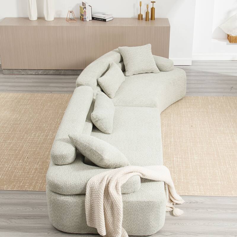 Frameless Sofa with Sponge Construction, ARC Armrests, No Assembly Required