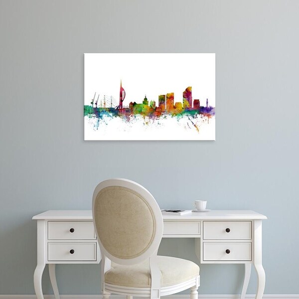 Easy Art Prints Michael Tompsett's 'Portsmouth England Skyline' Premium Canvas Art