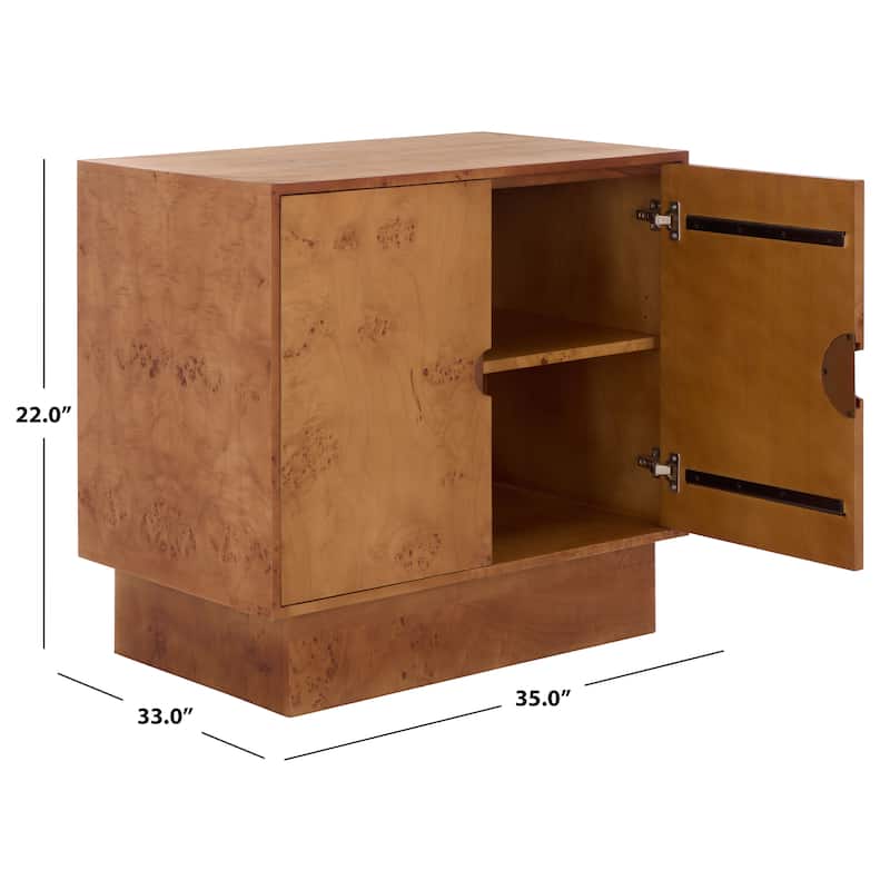 SAFAVIEH Couture Tessly Burl Veneer Chest - 32"W x 19"D x 30"H