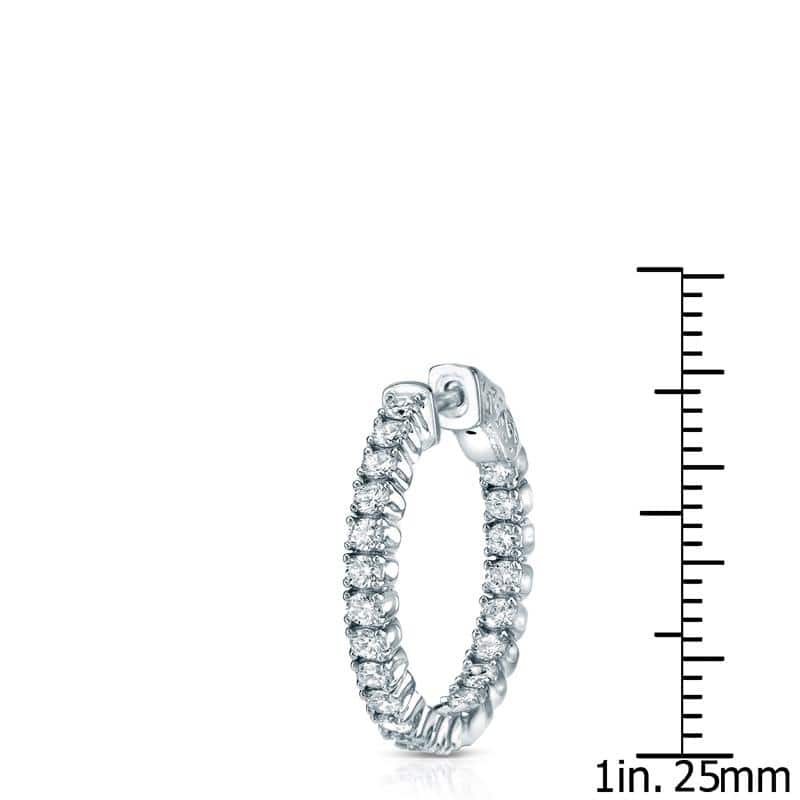 Auriya 14k Gold 2 1/2 carat TW Medium Diamond Hoop Earrings - 0.86-inch (H-I, SI1-SI2)