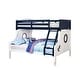 preview thumbnail 7 of 8, Wooden Twin over Full Bunk Bed with Angled Ladder