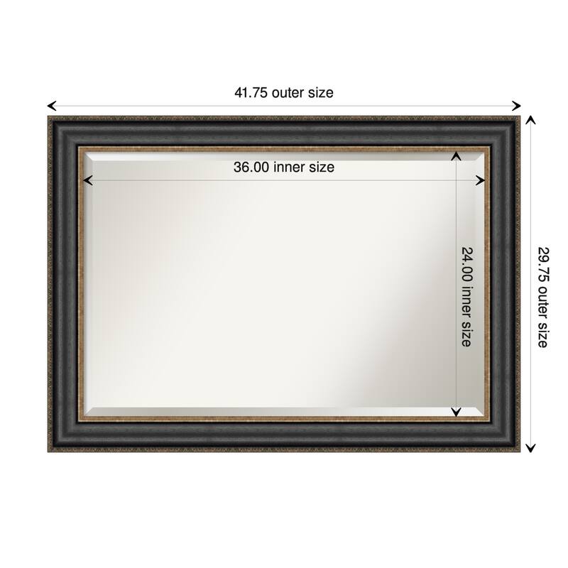 Beveled Wall Mirror - Thomas Black Bronze Frame - Thomas Black Bronze - 41.75 x 29.75-inch