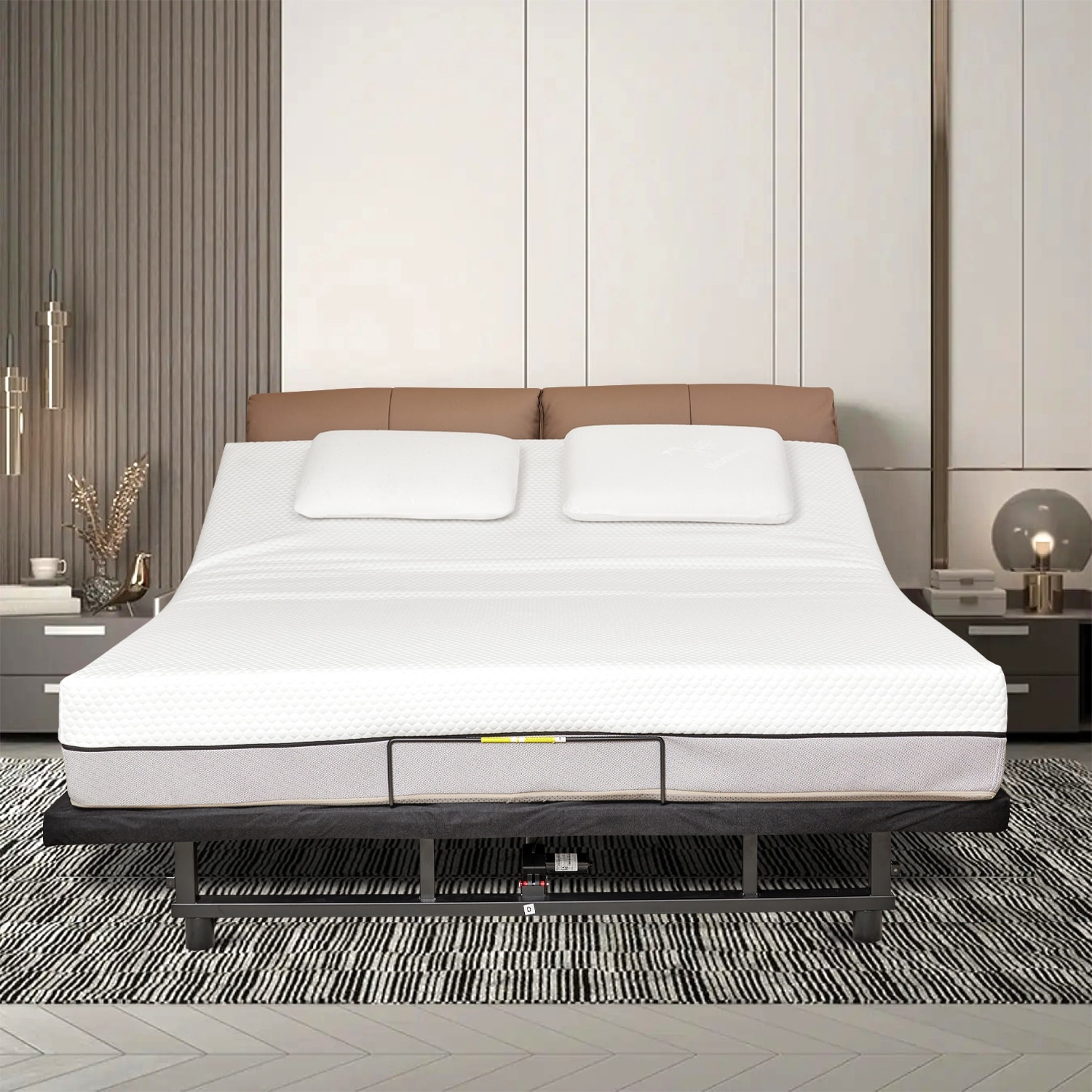 Split King Adjustable Bed Base Motorized Head Foot Incline Zero Gravity Wireless Remote Bed Bath Beyond 40769547