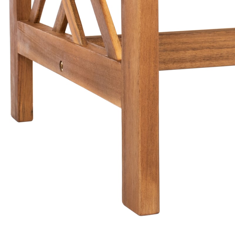 SAFAVIEH Outdoor Fontana 4-piece Acacia Wood Patio Conversation Set