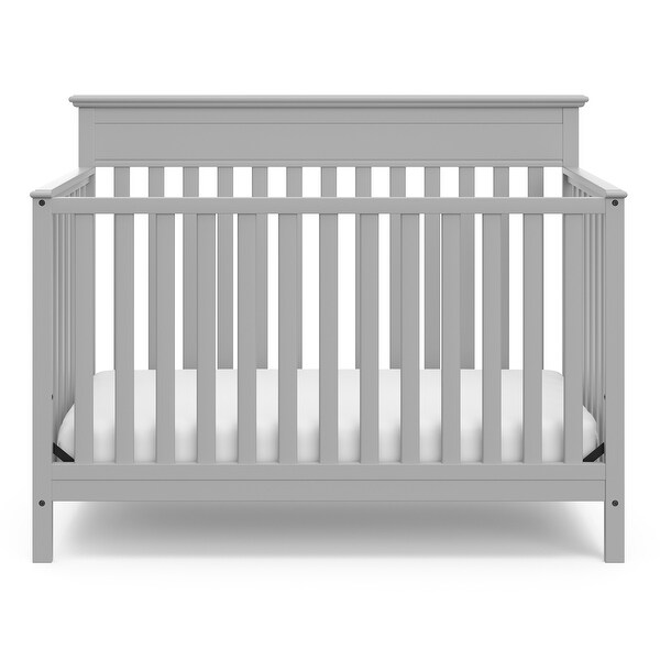 grey crib and changing table set