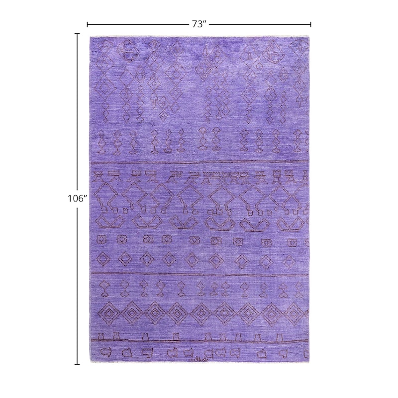 Contemporary Overdyed Wool Hand Knotted Area Rug - 6' 1" x 8' 10"