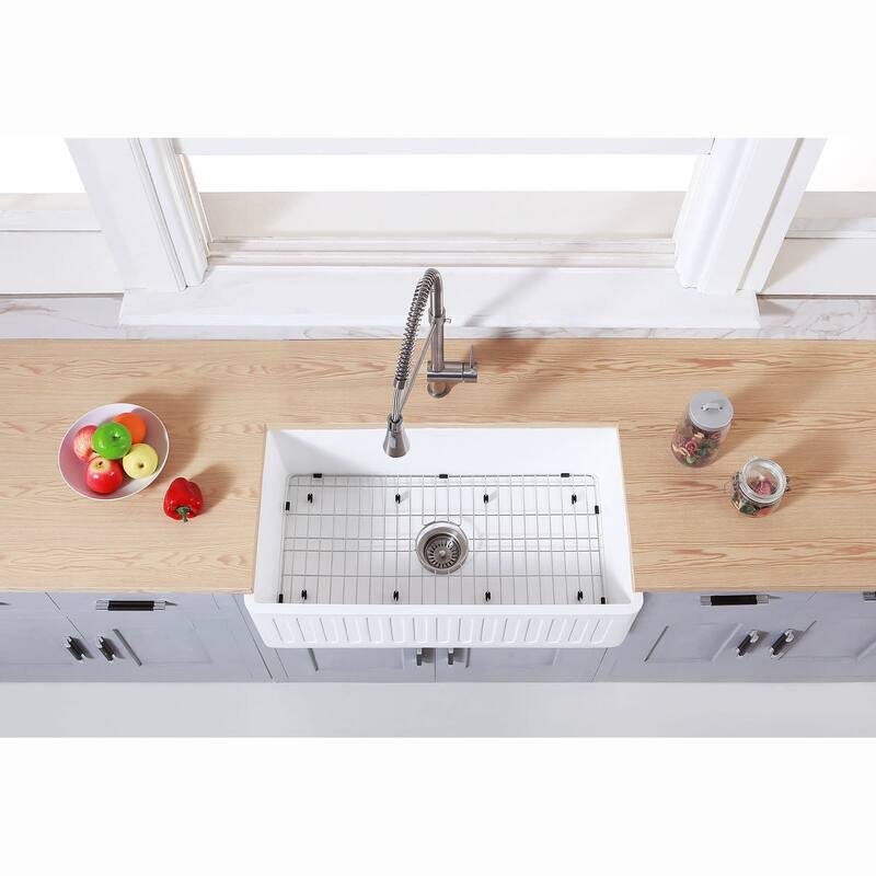 Kingston Brass Arcticstone 36" Farmhouse Single Basin Stone Composite