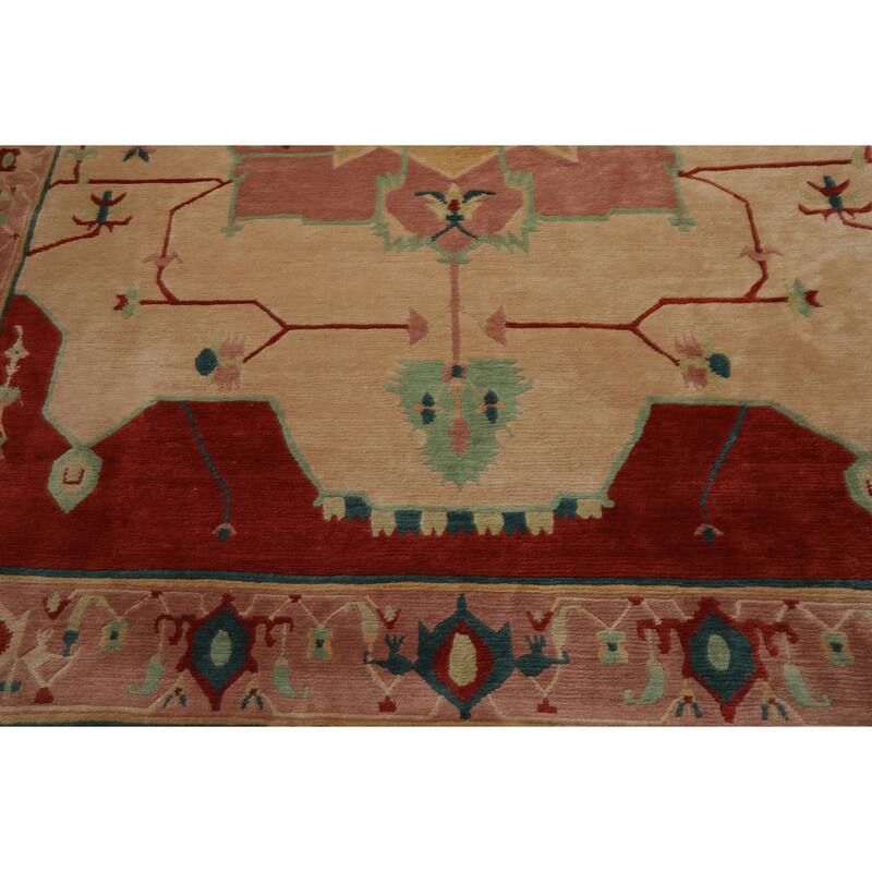 9x12 Hand Knotted Wool Ivory Tibetan Crafts Plush Pile Tufenkiaan Rug - 9' x 12'