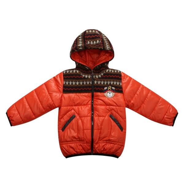 Shop Richie House Boys Padded Winter Jacket With Knit And Teddy