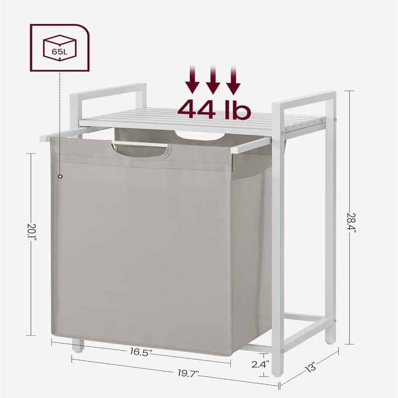 Laundry Basket - 19.7"L x 13"W x 28.4"H