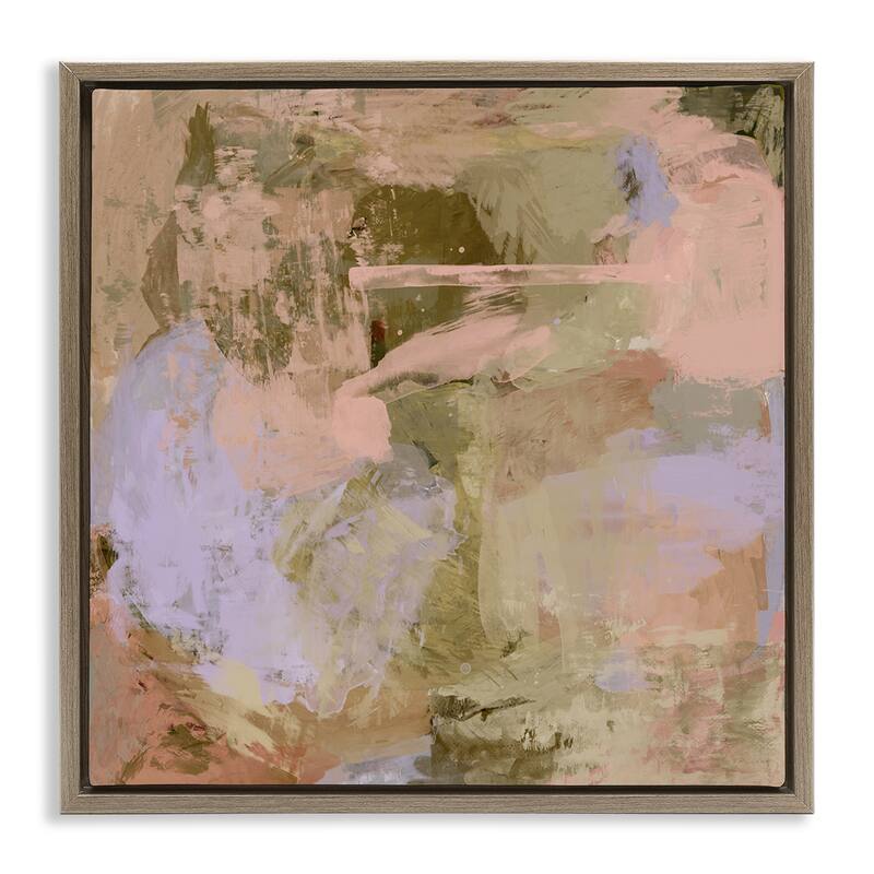 Stupell Earth Tones with Pastel Accents Framed Floater Canvas Wall Art Design By Hayley Michelle - 18 x 18 - Brown