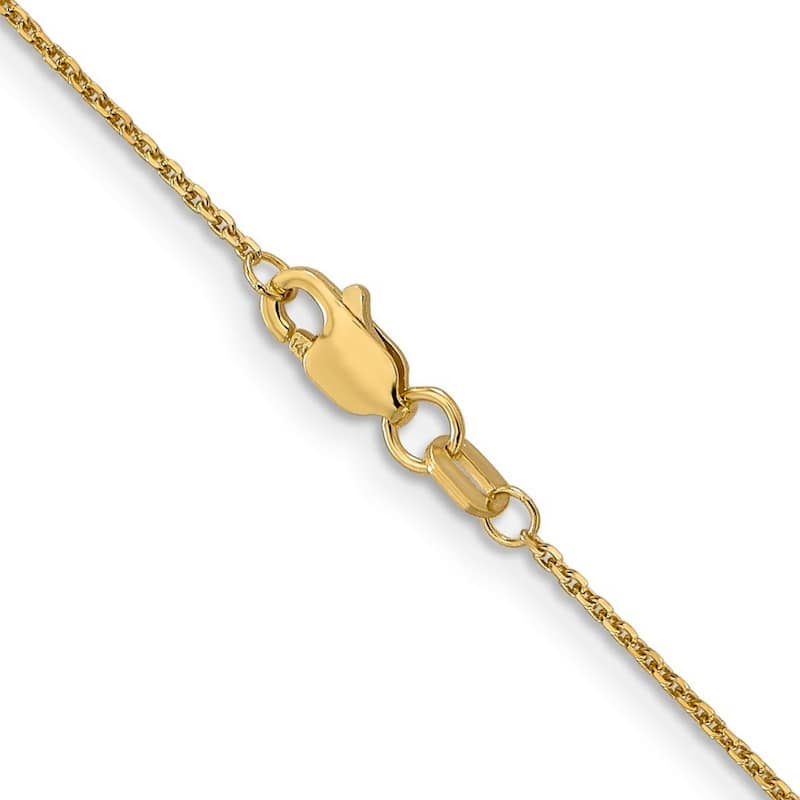 Curata 10k Yellow Gold 0.95mm Diamond Cut Cable Chain Necklace (Lobster)