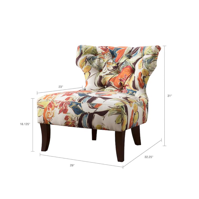 Madison Park Bree Hourglass Tufted Armless Chair