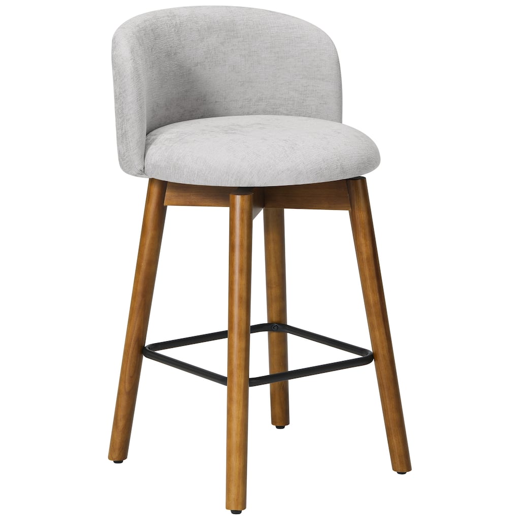 Stansberry 26 Inch Chenille Upholstered Swivel Counter Stool