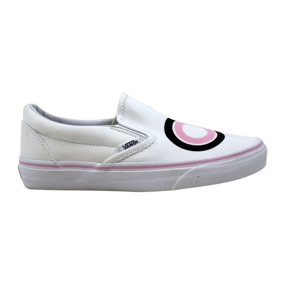 white slip on vans size 5
