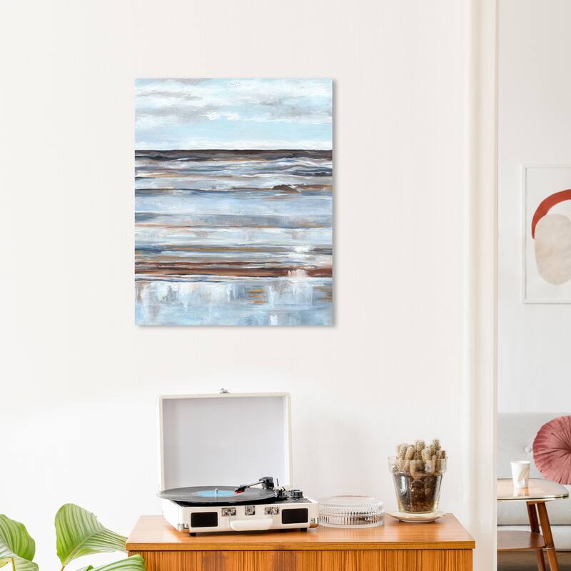 Wynwood Studio Nature and Landscape Grey Clouds - Doll Memories Gray and Light Blue Modern & Contemporary Wall Art Canvas Print - 24 x 20