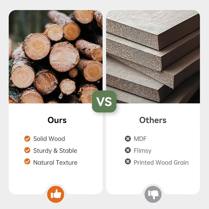 63" Solid Wood Industrial Dining Kitchen Table for 4-6 People with Heavy-Duty Metal Legs