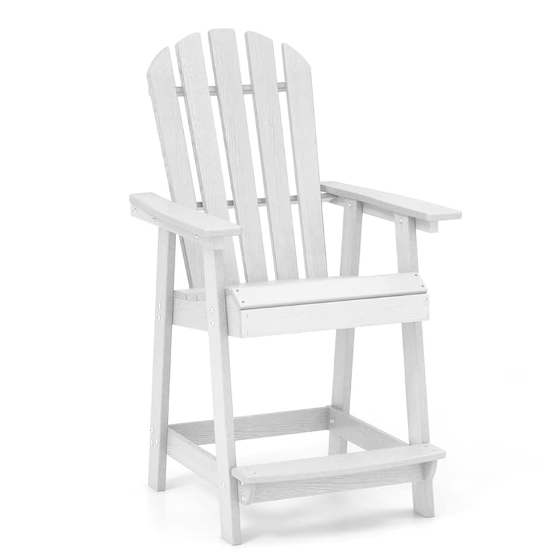 Costway 1/2/4 PCS Tall Bar Stool HDPE Patio Chair with Armrest - 1-Piece