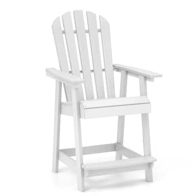 Costway 1/2/4 PCS Tall Bar Stool HDPE Patio Chair with Armrest
