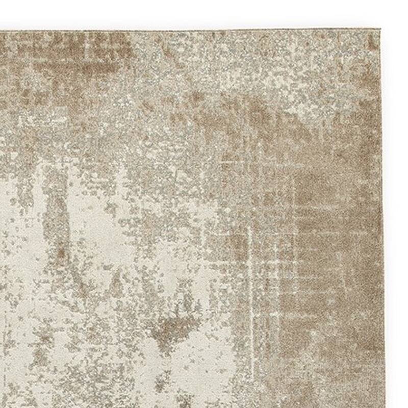 Lae 8 x 10 Large Area Rug, Machine Woven Abstract Art Design, Brown Gray - 8 x 10