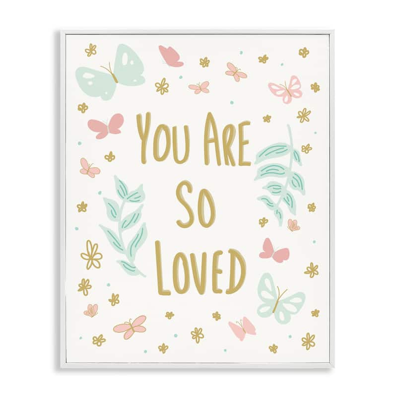 Stupell So Loved Uplifting Flowers Framed Giclee Art Design By Sweet Melody Designs - 11 x 14 - White