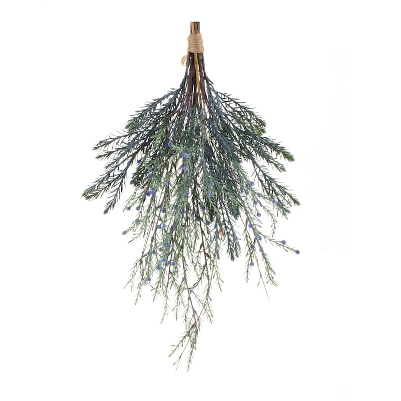 Mixed Pine Bundle Swag 23.25"H - Blue