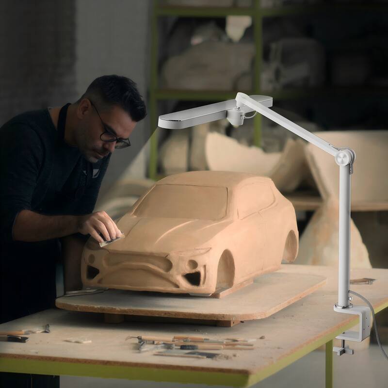 Honeywell Clamp Eye Caring LED Desk Lamp 1300LM, 4000K Stepless Dimming,Full Metal Desk Lamps for Home Office Work Study