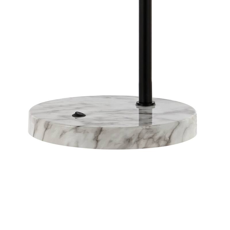 Cooper 23.5" Industrial Farmhouse Head-Adjustable Iron LED Task Lamp with USB Charging Port, Black by JONATHAN Y
