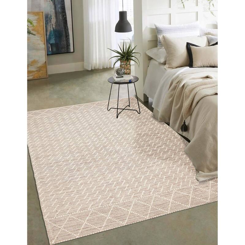ECARPETGALLERY Braid weave Sienna Cream Wool Rug - 4'11 x 7'11