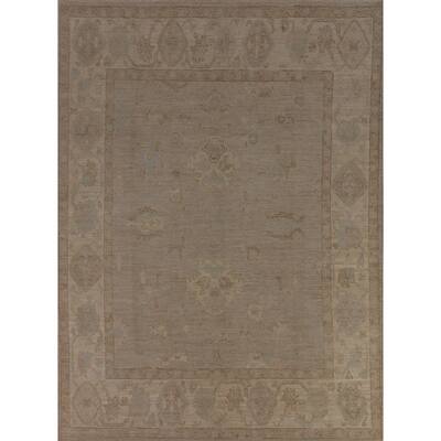 Earth Tone Vegetable Dye Oushak Area Rug Hand-Knotted Wool Carpet - 8'2"x 9'8"