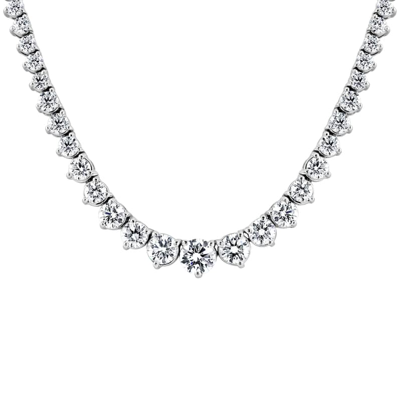 Vault Classics 12.00ct TW Natural Diamond Graduated Tennis Necklace (I VS2)