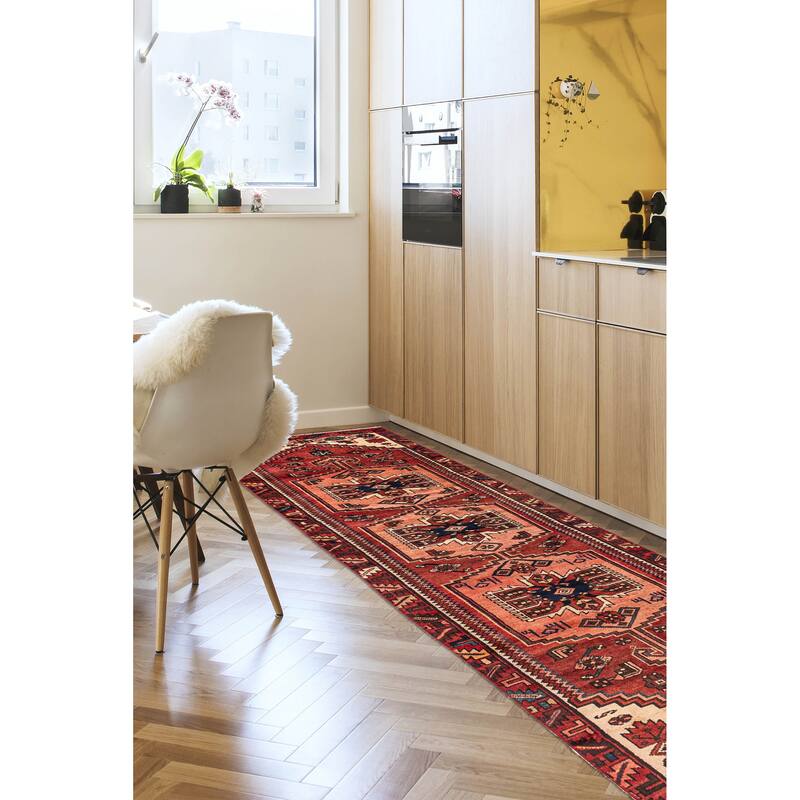 ECARPETGALLERY Hand-knotted Anatolian Vintage Red Wool Rug - 3'0 x 10'10