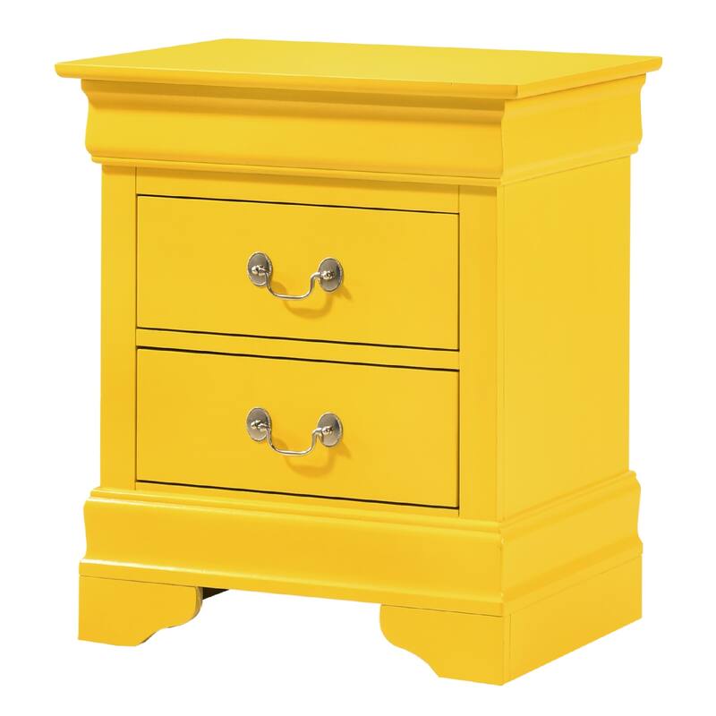 2-Drawer Wood Nightstand - 24" - Yellow
