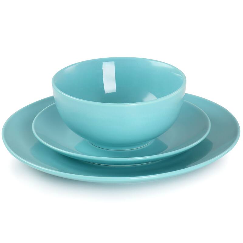 Elama Luna 18 Piece Porcelain Dinnerware Set in Blue