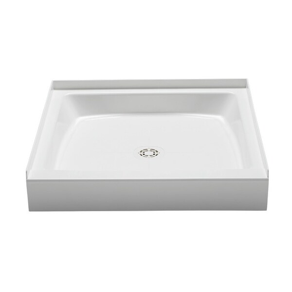 PROFLO PFSB3636 Single Curb Rectangular Shower Pan (36" X 36") - For Alcove Installation - White