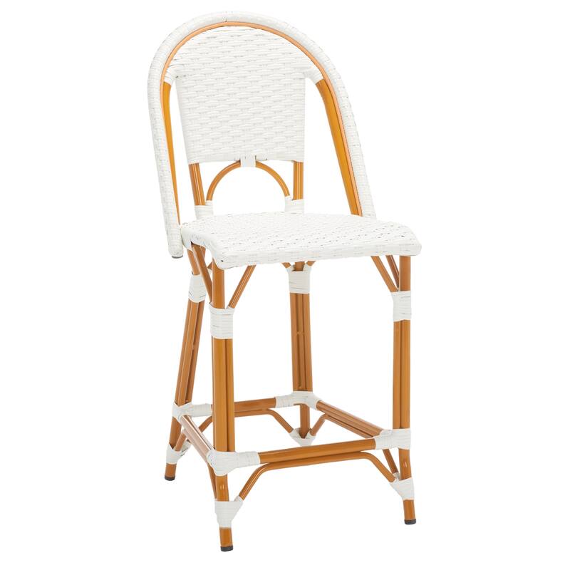 SAFAVIEH Leonica Outdoor Bistro 25-inch Seat Height Counter Stool (Fully Assembled) - 20"W x 21"D x 43"H