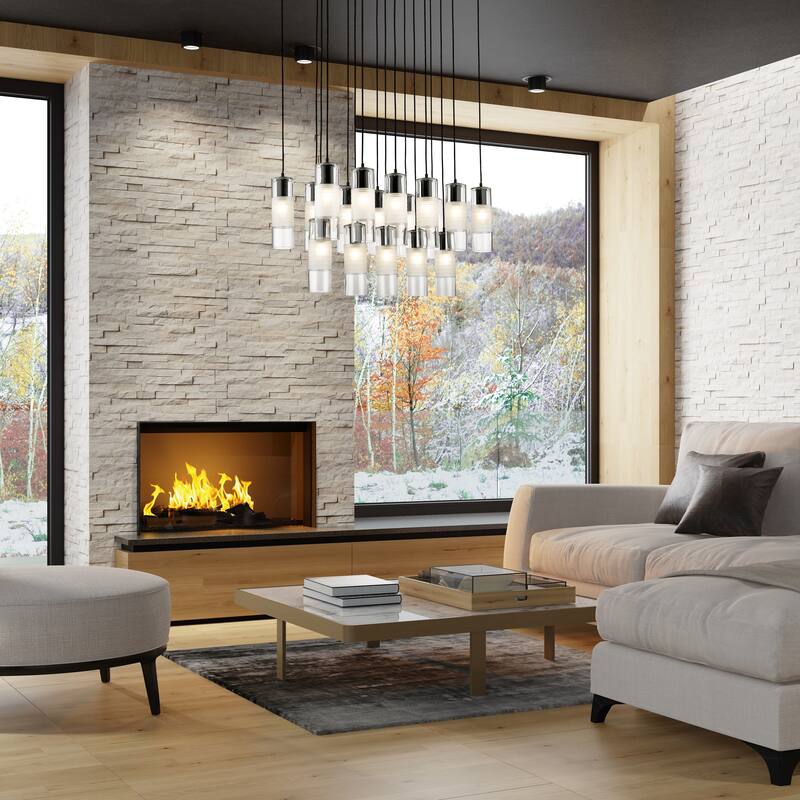 Alton 17 Light Linear Chandelier in Matte Black - Matte Black