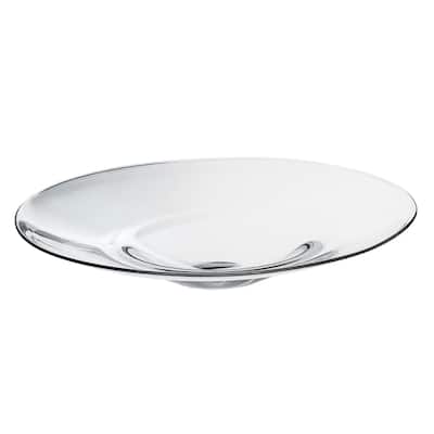 Majestic Gifts Inc. Glass Large Clear Serving Bowl / Plate - 13.5" Diameter