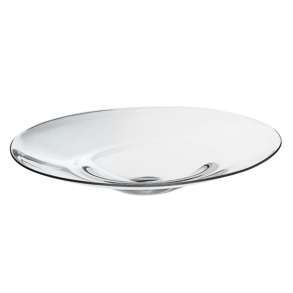 Majestic Gifts Inc. Glass Large Clear Serving Bowl / Plate - 13.5" Diameter