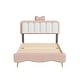 preview thumbnail 5 of 14, Cute Princess Bed Upholstered Platform Bed with Headboard, Unique Princess Design Bed Frame with Bow-Knot & Metal Leg