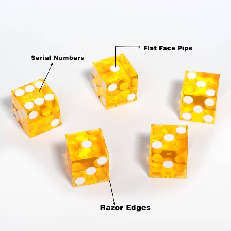 GSE™ 25-Pack AAA Grade 19mm Casino Craps Dice with Matching Serialized Numbers for RPG, Dice Stacking, Yahtzee Dice Games