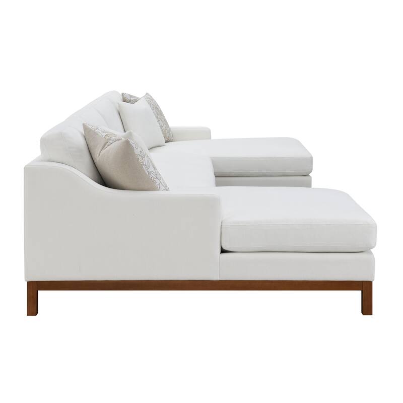 Nollia Ivory Sectional Sofa with 4-Pillow