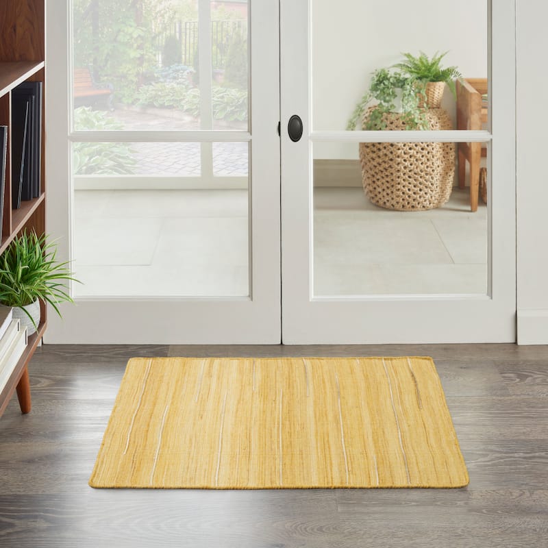 Nourison Interweave Indoor Solid Area Rug - 2' x 3' - Yellow - Rectangle