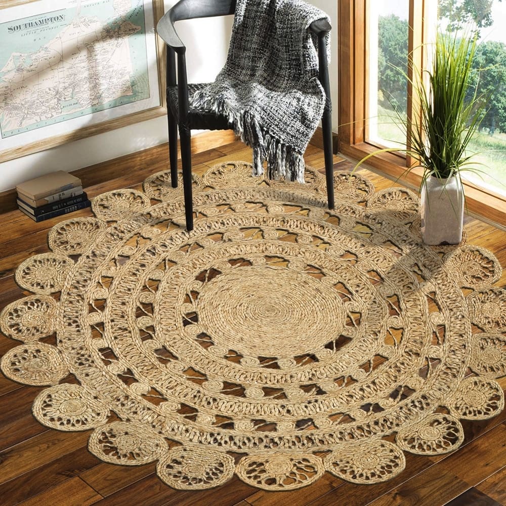 Sevita Organic Jute Braided Area Rug, Natural