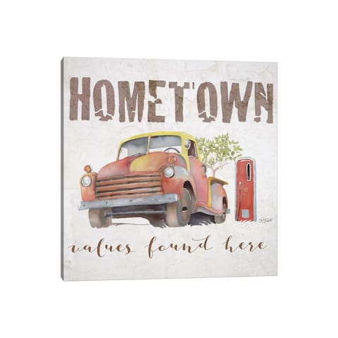 iCanvas "Hometown Values Found Here" by Karen Tribett Canvas Print