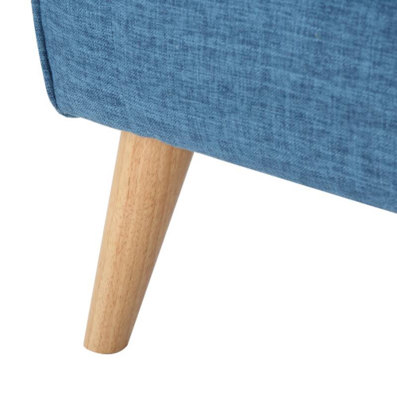 Roomfitters Mid-Century Loveseat Sofa, Upholstered Tufted Couch for Living Room, Modern Accent Seating, Muted Blue