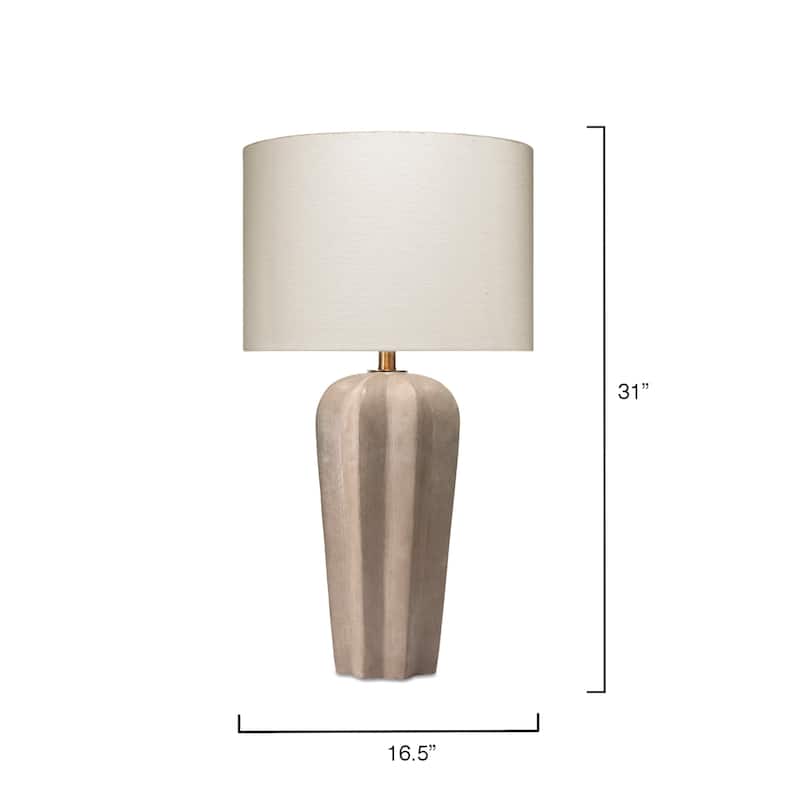 Jamie Young Regal Cement Table Lamp with Linen Shade