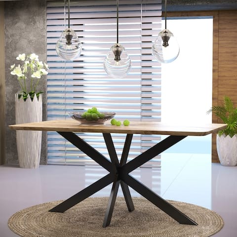 LeisureMod Ravenna X-pedestal Rectangle Dining Table - 63"