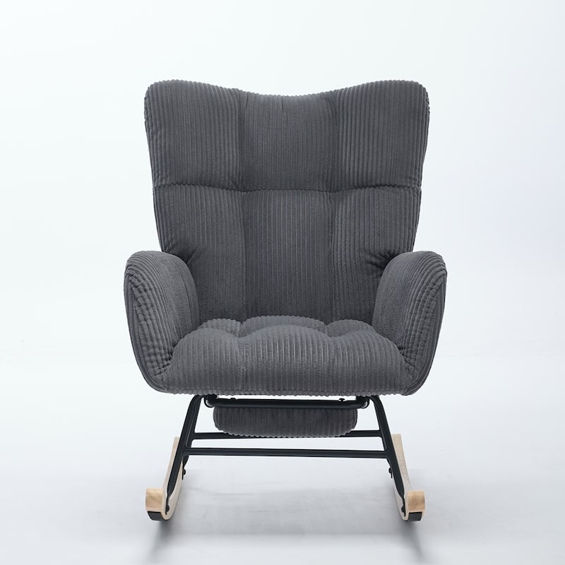 Upholstered Glider Chair with High Backrest